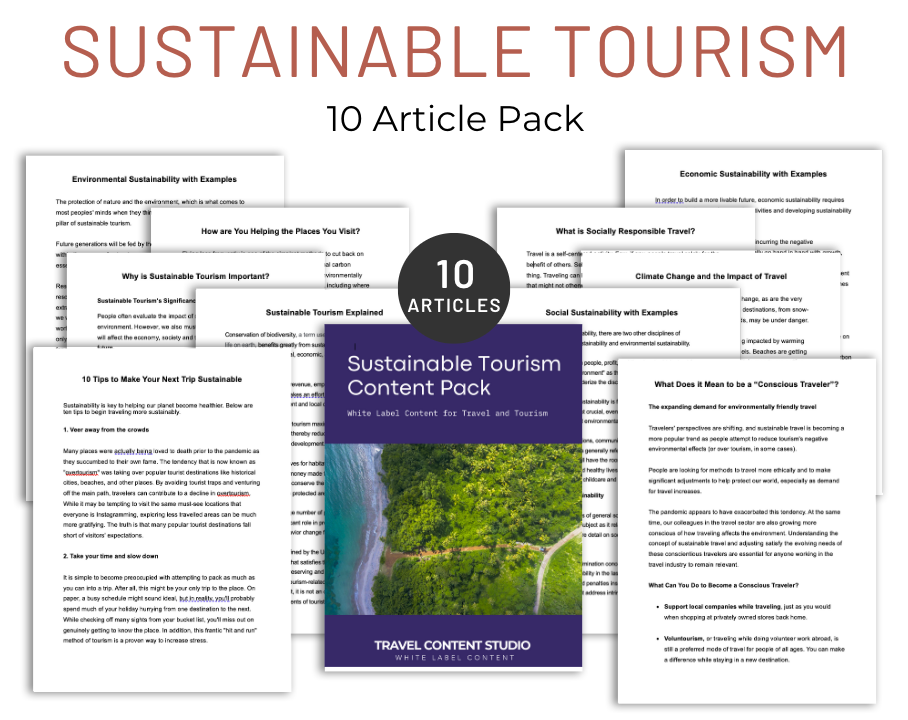 Sustainable Tourism White Label Content PLR