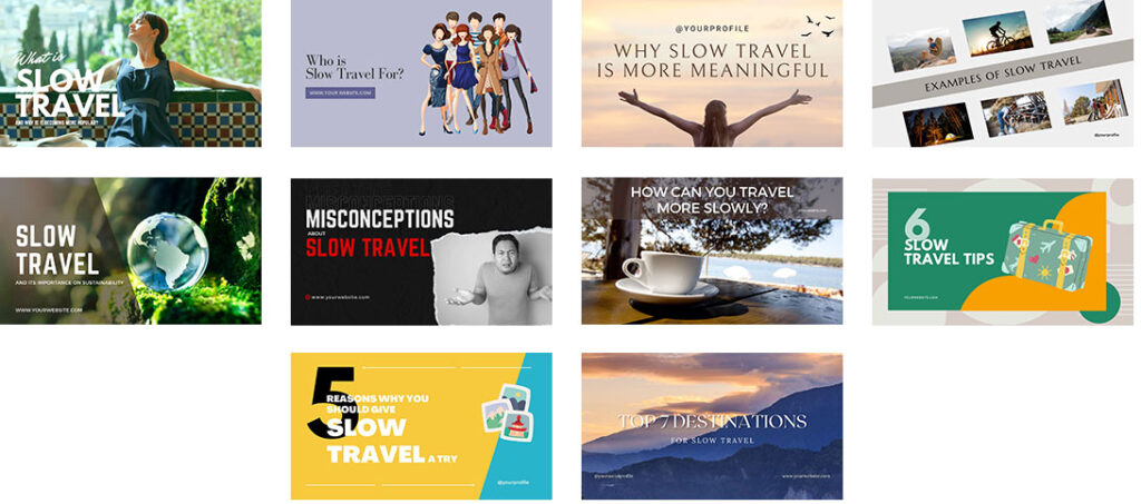 Slow Travel Content Pack Social Posts